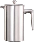 Service Ideas Double Wall Coffee French Press, 33.8oz, Stainless Steel by ServiceIdeas