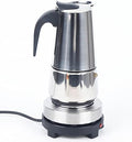 Xuthusman 200ml/300ml/450ml Mocha Coffee Pot+Electric Stove Espresso Coffee Maker Stainless Steel Stovetop Moka Pot,4/6/9cups (silver+black，200ml/4 Cups) by Xuthusman