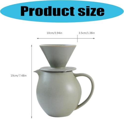 830ml Ceramic Dripping Coffee Brewer Maker Set Large Capacity Carafe Pots and Dripper for Family and Friend Gatherings Coffee Filter Ceramic Pours Over Set - Image 3