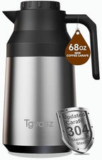 Thermal Coffee Carafe Insulated Stainless Steel Coffee Carafe for Hot Liquid Vacuum Thermal Pot Creamer Pitcher Dispenser Keeping Hot Water Milk (silver68 oz) by Tgvasz
