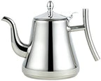 Kettle Water Tea Pot Stainless Steel Tea Infuser Filter Metal Coffee Pot Gas Stove Induction Cooker Tea Kettle Hotel Filter Milk Tea Pot (Color : Gold 1L) (Silver 1l) by Unknown
