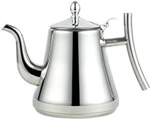 Kettle Water Tea Pot Stainless Steel Tea Infuser Filter Metal Coffee Pot Gas Stove Induction Cooker Tea Kettle Hotel Filter Milk Tea Pot (Color : Gold 1L) (Silver 1l) by Unknown