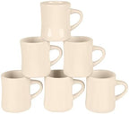 BYCNZB 11oz Ceramic Coffee Mug set Stoneware Coffee Cups Set for Restaurant, Diner, Farmhouse, Coffee Shop, Home set of 6 (Cream) by BYCNZB