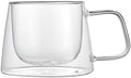 Restaurantware Glass Espresso Cups 12 Count 7 Ounces Borosilicate Double Wall Glass Coffee Mugs Insulated Clear Tea Drinkware for Hot or Cold Beverages by Restaurantware