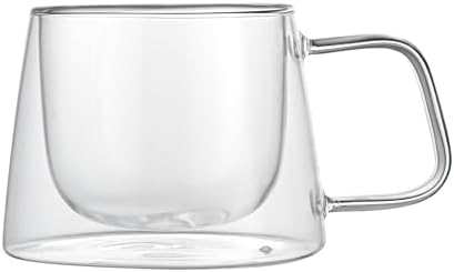 Restaurantware Glass Espresso Cups 12 Count 7 Ounces Borosilicate Double Wall Glass Coffee Mugs Insulated Clear Tea Drinkware for Hot or Cold Beverages by Restaurantware