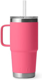 YETI Rambler 25 oz Tumbler with Handle and Straw Lid, Travel Mug Water Tumbler, Vacuum Insulated Cup with Handle, Stainless Steel, Tropical Pink - Image 7