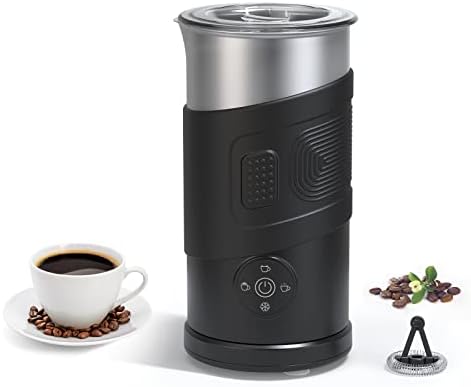 Electric Milk Frother 4-in-1 Hot & Cold Foam Maker 350ml Automatic Milk Warmer for Cappuccino Latte Coffee Hot Chocolate US Plug by Unknown
