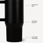 HydroJug Traveler 20oz Kids Insulated Tumbler with Handle, Black - Image 3