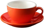Ceramic Cappuccino Cup and Saucer Set, 8oz Thickened Latte Mug for Coffee Art, Professional Barista Style Drinkware for Home Office Cafe - 250ml (Sunset Orange) by Unknown