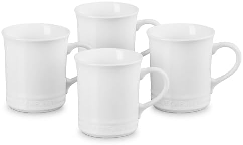 Le Creuset Stoneware Vancouver Mug, Set of 4, 14 oz. each, White by Unknown