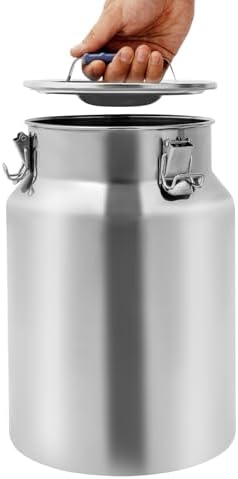 12L/3.17Gal Stainless Steel Airtight Canister Silver Round Food Storage Canisters with Airtight Lid&Locking Clamp Rice Cereal Grain Canisters Container Bucket for Rice Milk Jug Coffee Bean Storage - Image 4