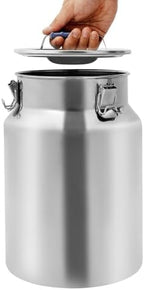 12L/3.17Gal Stainless Steel Airtight Canister Silver Round Food Storage Canisters with Airtight Lid&Locking Clamp Rice Cereal Grain Canisters Container Bucket for Rice Milk Jug Coffee Bean Storage - Image 4
