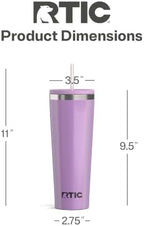 RTIC 28oz Everyday Tumbler, Insulated, Ceramic Lined, Lavender Glitter - Image 4
