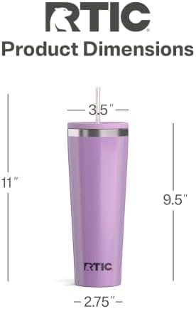 RTIC 28oz Everyday Tumbler, Insulated, Ceramic Lined, Lavender Glitter - Image 4