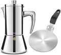 12 Cup Thickened 304 Stainless Steel Moka Pot & 20cm/7.9in Induction Cooker Adapter Plate Stainless Steel Heat Sink by Theperfectcombinationofcoffeehomeandhealthylivingmakingeverydayadayofrituals