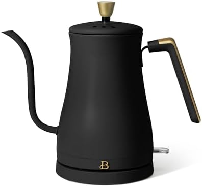 1 Liter Electric Gooseneck Kettle with Precision Pour Spout, Auto Shut Off, Cordless Design, 1200W (Black Sesame) by Unknown