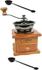 Vintage Style Hand Crank Coffee Bean Grinder, 50-60g Ceramic Wood by HOMOBABE