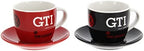 BRISA VW Collection - Volkswagen Espresso Cups Coffee-Tea-Cappuccino Set in GTI Design (The Legend/Red & Black/2-Piece Set/100ml/3.4 fl oz) by BRISA