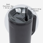 Corkcicle Cruiser Tumbler with Handle & Straw, 40 oz, Flint - Image 5