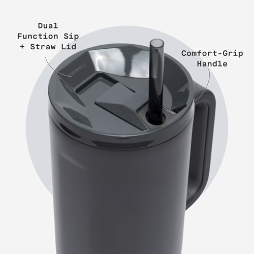 Corkcicle Cruiser Tumbler with Handle & Straw, 40 oz, Flint - Image 5