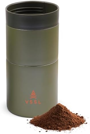 VSSL - Nest Pour Over Coffee Set | Coffee Maker for Camping | All-In-One Travel Pour Over | Transportable Dripper, 10oz Stainless Steel Travel Mug | Compact Storage & Adventure Ready | Deep Moss by VSSL