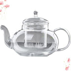 NUOBESTY 800ml Borosilicate Glass Teapot with Built-in Fine Mesh Strainer, Heat Resistant Steaming Tea Pot for Loose Leaf Brewing, Sturdy High Temperature Boiled Tea Kettle for Home - Image 3
