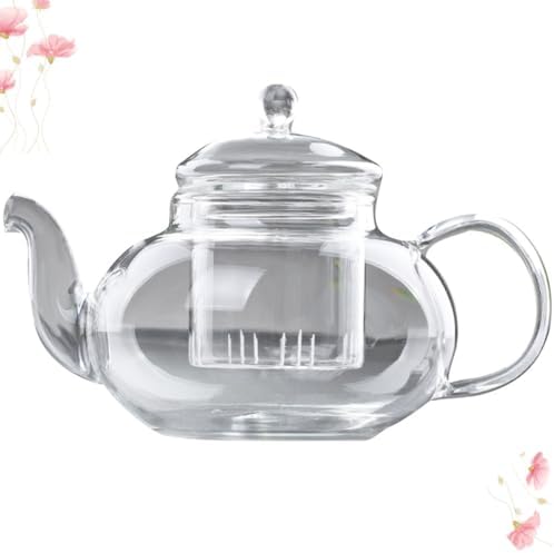 NUOBESTY 800ml Borosilicate Glass Teapot with Built-in Fine Mesh Strainer, Heat Resistant Steaming Tea Pot for Loose Leaf Brewing, Sturdy High Temperature Boiled Tea Kettle for Home - Image 3