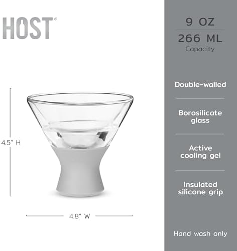 Host Tasting Glass FREEZE, Whiskey Tasting Glasses with Active Cooling Gel, Whiskey Lover Gifts, Gray 6.7oz Set of 2 - Image 5