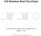 Office Desk & Home Mug Brewing: 316 Stainless Steel Tea Infuser with Fine Mesh Strainer for Loose Leaf (Silver, 1 Pack) - Image 7