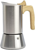 Primula Premium Stainless Steel Stovetop Espresso and Coffee Maker, Moka Pot for Classic Italian Style Café Brewing, 6-Cup, Wood Look Handle by Primula