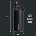 Vesmoon Vessence 32 Oz Stainless Steel Tea Infuser Bottle for Loose Leaf Tea, Water, Herbs, Fruits - Triple Layered Insulated, Leak Proof Bottle with Lid and Clip Handle - 24 Hours Hot/Cold - Image 3