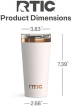 RTIC 18oz Pint Tumbler with Lid, Ceramic Lined, Cool Grey - Image 5