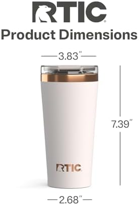 RTIC 18oz Pint Tumbler with Lid, Ceramic Lined, Cool Grey - Image 5