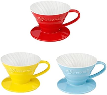 Ceramic Coffee Dripper Pour Over Coffee Maker Brewer Cup Reusable Ceramic Manual Compact Lightweight Easy Clean, Red - Image 7