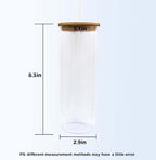 4 Pack 25 OZ Sublimation Glass Cups with Bamboo Lids & Straws - Image 2