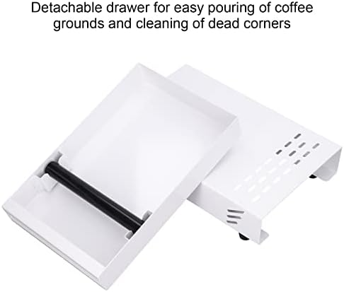 Espresso Coffee Knock Box Stainless Steel Detachable Large High Capacity Non Slip Base for Home Office Coffee Shop White - Image 5
