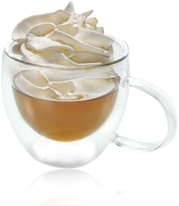 Double Wall Glass Coffee Mug with Handle, Insulated and Scald Resistant Glass for Cappuccino, Latte, Milk, Juice and Tea Bags, 1 Pack of 4 (4) - Image 2