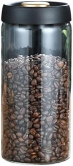 Sealed Glass Coffee Storage Canister Press Vacuum Seal Container for Bean Seasonings Dry Food User Friendly Glass Organizers by EINCORN