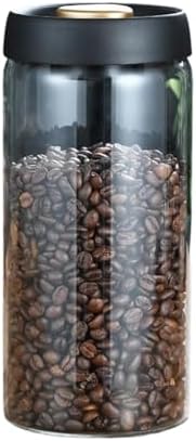 Sealed Glass Coffee Storage Canister Press Vacuum Seal Container for Bean Seasonings Dry Food User Friendly Glass Organizers by EINCORN