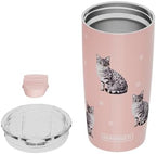 SERENGETI Tabby Cat 20 Oz. Stainless Steel, Vacuum Insulated Tumbler with Spill Proof Lid - 3D Print - Insulated Travel mug for Hot or Cold Drinks (Tabby Silver Cat Tumbler) - Image 3