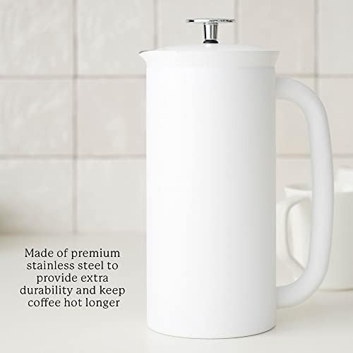 ESPRO - P7 French Press - Double Walled Stainless Steel Insulated Coffee and Tea Maker with Micro-Filter - Keep Drinks Hotter for Longer (Matte White, 18 Oz) Cleaning Powder - Image 6