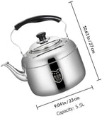 304 Stainless Steel Tea Kettle 6L Whistling Stovetop Kettle with Anti-Scalding Handle Large Diameter Spout Water Boiling for Gas Induction Electric Stoves Home Kitchen - Image 2