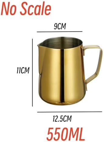 900ML Stainless Steel Pitcher Coffee Frothing Jug Pull Flower Cup Cappuccino Milk Pot Espresso Latte Art Frother Jugs(550ML With Scale) - Image 5