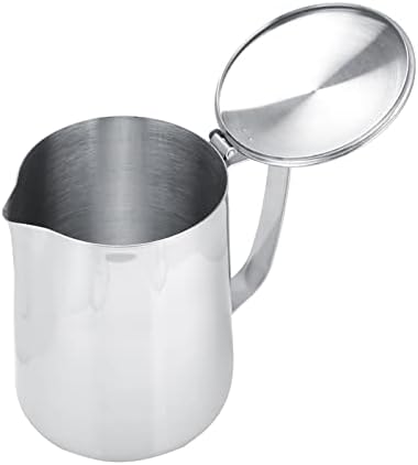 1500ml Milk Frothing Pitcher, Stainless Steel Steaming Cup with Lid - Image 4