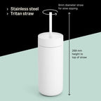 Fellow Carter Cold Ceramic Lined Tumbler 16 oz with Straw Lid, BPA-Free - Image 4