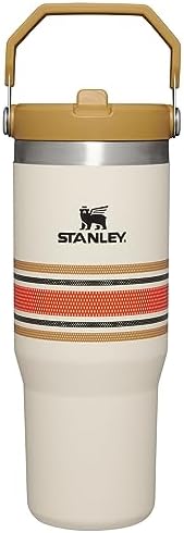 STANLEY IceFlow Stainless Steel Tumbler - Vacuum Insulated Water Bottle for Home, and Car Reusable Cup with Straw Leak Resistant Flip Cold for 12 Hours or Iced for 2 Days, Cream Mesh, 30 OZ / 0.89 L by Unknown