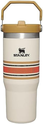 STANLEY IceFlow Stainless Steel Tumbler - Vacuum Insulated Water Bottle for Home, and Car Reusable Cup with Straw Leak Resistant Flip Cold for 12 Hours or Iced for 2 Days, Cream Mesh, 30 OZ / 0.89 L by Unknown