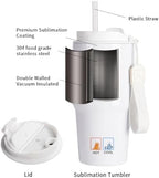 PYD Life 6 Pack Sublimation Coffee Tumblers 20 OZ with Lid and Straw - Image 3