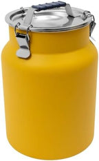 12L/3.17Gal Stainless Steel Airtight Canister Yellow Round Food Storage Canisters with Airtight Lid&Locking Clamp Rice Cereal Grain Canisters Container Bucket for Rice Milk Jug Coffee Bean Storage - Image 7