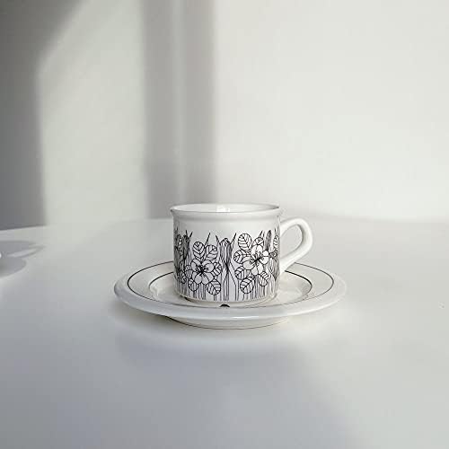 Espresso Cup, Party Tea Cups，Trophy 6Oz/180Ml Flowers Porcelain Mug, Milk Cup Coffee Mugs Tea Cup with Insulated Handle Drinking Highball Glasses Double Wall Porcelain Great Water Cocktail Milkshake - Image 4